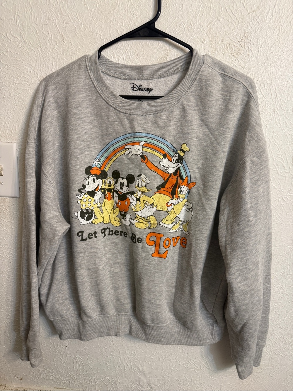Vintage Disney Grey 'Let There Be Love' Crewneck Sweatshirt